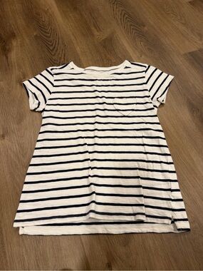 Crewcuts Navy & White Striped Short-Sleeve Tee